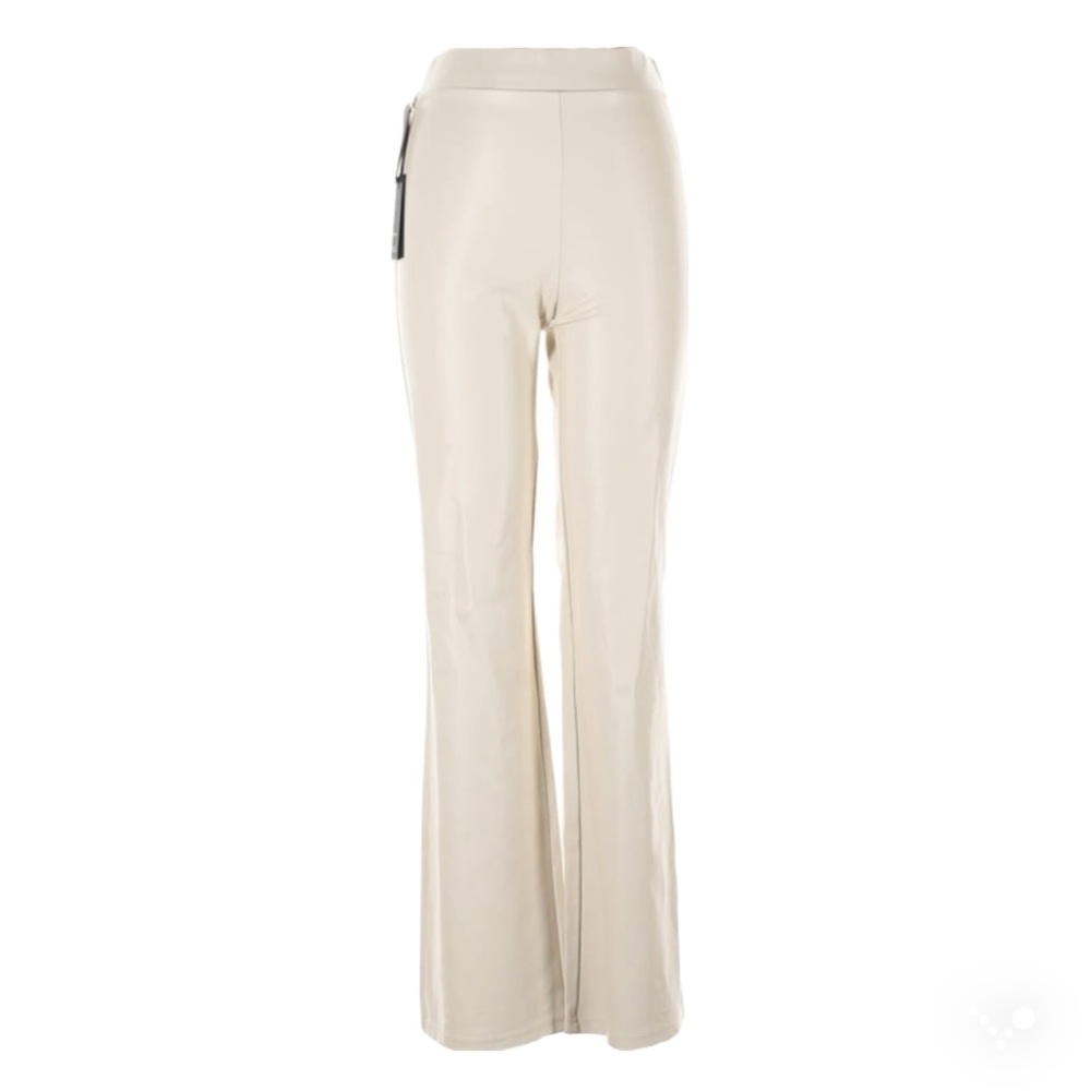 Aritzia Ten by Babaton Vegan Leather Boot Cut Pants in shade Birch